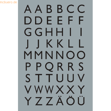 4008705041331 - 10 x HERMA Buchstaben 13x12mm A-Z selbstklebend Silberfolie schwarz VE