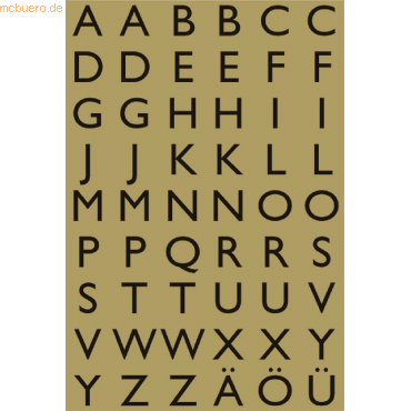 4008705041454 - 10 x HERMA Buchstaben 13x12mm A-Z selbstklebend Goldfolie schwarz VE=4