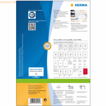 Herma Etiketten weiß 38,1x21,2mm Premium A4 VE=6500 Stück