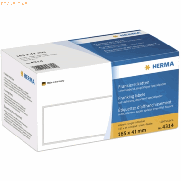 HERMA Frankier-Etiketten 165x41mm einzeln mit Abziehlasche VE=1000 Stü