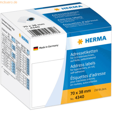 HERMA Adress-Etiketten 70x38mm auf Rolle VE=250 Stück