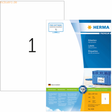 HERMA Etiketten weiß 210x297mm Premium A4 VE=100 Stück