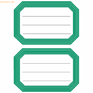 10 x HERMA Buchetiketten 82x55mm grüner Rand liniert VE=6 Blatt