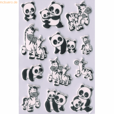 4008705060219 - 10 x HERMA Sticker Magic Panda- Und Zebrafamilien Foam VE=VE=1 Blatt