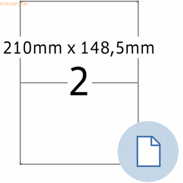 4008705084024 - HERMA Etiketten A4 Papier weiß 210x1485mm 500 Blatt 1000 Etiketten