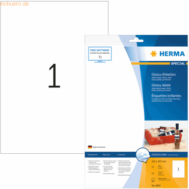 4008705088954 - Etikett 210x297mm weiss glossy A4 10Et 10Bl 1Et Bl Inkjet 4008705088954 10 Stück 4008705088954 - Etikett 210x297mm weiss glossy A4 10Et 10Bl 1Et Bl Inkjet 4008705088954 10 Stück