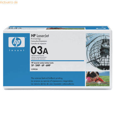 HP C3903A Black Original Standard Capacity Toner Cartridge with Microfine Toner