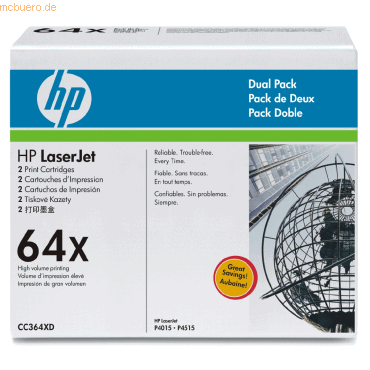 0884962061459 - Toner CC364XD (64X) - Doppelpack - Schwarz - Kapazität 24000 Seiten (CC364XD) 0884962061459 - Toner CC364XD (64X) - Doppelpack - Schwarz - Kapazität 24000 Seiten (CC364XD)