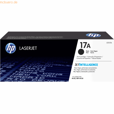 0889899047859 - Toner Cartridge 17A schwarz für LaserJet Pro M102a M102w MFP M130