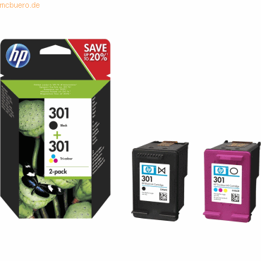 HP Tintenpatrone HP Nr. 301 Multipack je1x schwarz/farbig