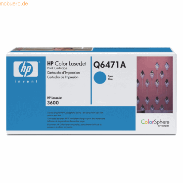 0829160703091 - 502A - Cyan - Original - LaserJet - Tonerpatrone (Q6471A) - für Color LaserJet 3600 3600dn 3600n