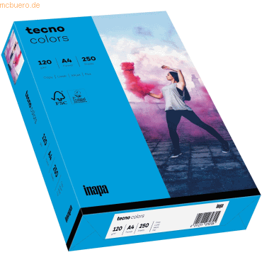 4011211078265 - Farbiges Kopierpapier tecno colors DIN A4 120 g m² blau 1 Paket = 250 Blatt