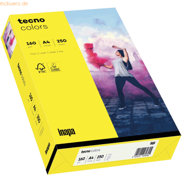 4011211078869 - Farbiges Kopierpapier tecno colors DIN A4 160 g m² gelb 1 Paket = 250 Blatt