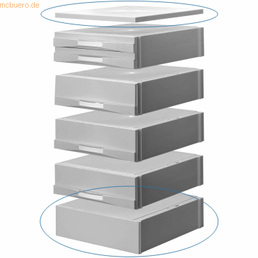 8710968220717 - ATLANTA Sockel und Abdeckplatte für Schubladenbox hellgrau hellgrau