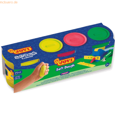 8412027003087 - Soft Dough BLANDIVER neon Knetmasse 3er Schachtel Neon Farben sortiert Kinderknete 8412027003087 Jovi