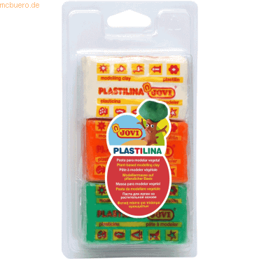 8412027002042 - PLASTILINA Knetmasse 3er Blister je 50g sortiert Kinderknete 8412027002042 Jovi