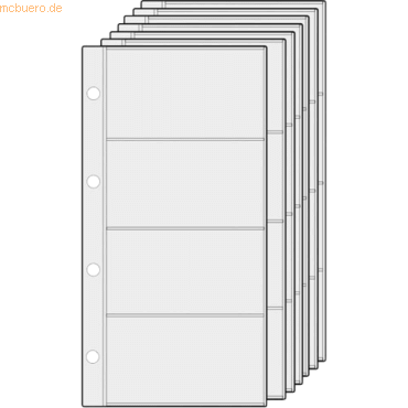 Alassio Ersatzeinlage für Visitenkartenringbuch 11x23,5cm transparent