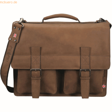 Alassio Aktentasche Earl 42x34x17cm Leder hellbraun