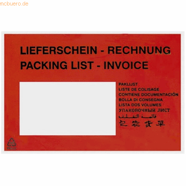 4009445013992 - Lieferscheintaschen Classic 2FVDO402024 C5 LIEFERSCHEIN - RECHNUNG selbstklebend  4009445013992 250 Stück