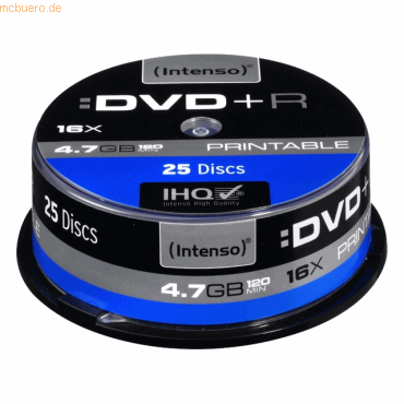 k.A. DVD-Rohlinge DVD+R 4,7GB/16x bedruckbar auf Spindel VE=25 Stück