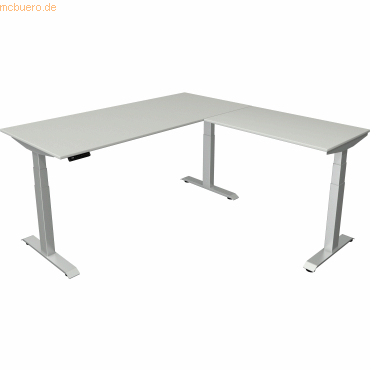 4044917443549 - Move 4 elektrisch höhenverstellbarer Schreibtisch lichtgrau rechteckig T-Fuß-Gestell silber 1800 x 1800 cm 4044917443549 Kerk