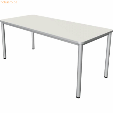 4044917444096 - Prime Schreibtisch weiß rechteckig 4-Fuß-Gestell silber 1800 x 800 cm