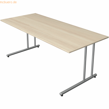 4044917444331 - Schreibtisch start up Fuß silber BxT 180x80cm ahorn