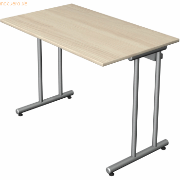 4044917444430 - Schreibtisch start up Fuß silber 100x60x75cm ahorn