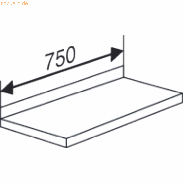 4044917004603 - Fachboden für Bibliotheks-Regal libra BxT 75x30cm lichtgrau