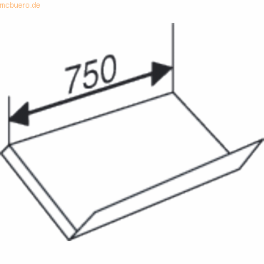 4044917005006 - Schrägboden für Bibliotheks-Regal libra BxT 75x30cm lichtgrau
