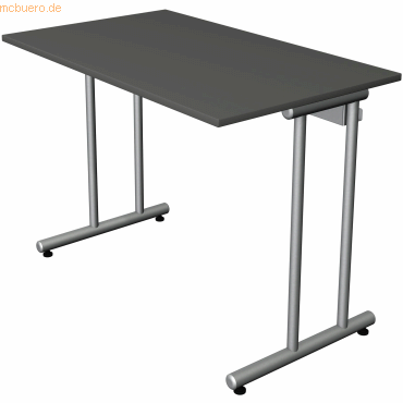 4044917441057 - Schreibtisch Smart office 11187713 75cm (H) 100cmx60cm (BxT) rechteckig anthrazit   Silber 4044917441057 Kerkmann