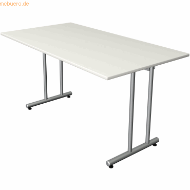 4044917441095 - Schreibtisch Smart office 11188110 65-130cm (H) 140x70cm (BxT) rechteckig weiß   silber 4044917441095 Kerkmann