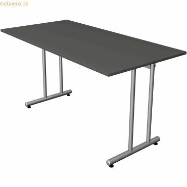 4044917441118 - Schreibtisch Smart office 11188313 65-130cm (H) 140x70cm (BxT) rechteckig anthrazit   silber 4044917441118 Kerkmann