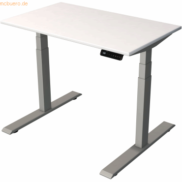 4044917441132 - Sitz-Steh-Schreibtisch Smart office 10188510 elektrisch höhenverstellbar 63-127cm (H) 100cmx60cm (BxT) rechteckig weiß   Sil