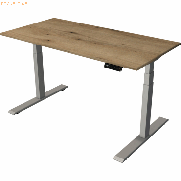 4044917441200 - Sitz-Steh-Schreibtisch Smart office 10189255 elektrisch höhenverstellbar 63-127cm (H) 140cmx70cm (BxT) rechteckig eiche   Si