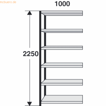 4044917049901 - Magazin-Regal Stora 100 Regalfeld BxTxH 100x60x225cm schwarz 