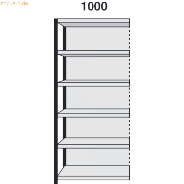 4044917050808 - Magazin-Regal Stora 100 Regalfeld mit Rückwand BxTxH 100x30x2