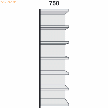 4044917054301 - Magazin-Regal Stora 100 Regalfeld mit Rückwand BxTxH 75x60x26