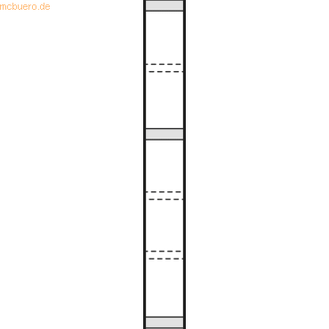 4044917425293 - Endseite Stora 100 HxT 225x30cm für 6 Böden Rahmenfarbe silbe