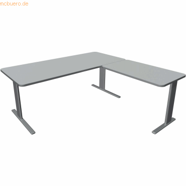 4044917438309 - Schreibtisch Unic BxTxH 180x80x75cm Anbautisch 100x60cm licht 4044917438309 - Schreibtisch Unic BxTxH 180x80x75cm Anbautisch 100x60cm licht