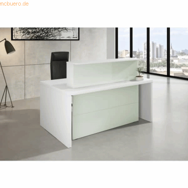 4044917437401 - Kompakt-Theke Verona Glasfront BxTxH 170x100x112cm weiß 4044917437401 - Kompakt-Theke Verona Glasfront BxTxH 170x100x112cm weiß