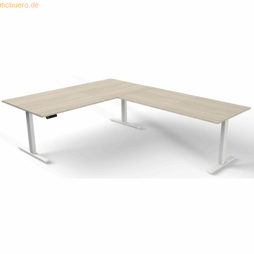 4044917436770 - Move 3 Elektrisch Höhenverstellbar Sitz-Stehschreibtisch Freiform Ahorn T-Fuß 2000 (B) x 1000 (T) x 720 (H) mm Holz