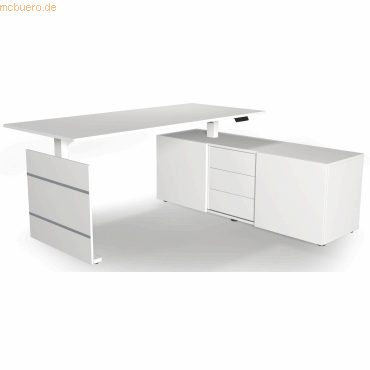4044917636965 - Sitz- Stehtisch Move 3 180x80x72-120 mit Sideboard weiß 4044917636965 - Sitz- Stehtisch Move 3 180x80x72-120 mit Sideboard weiß