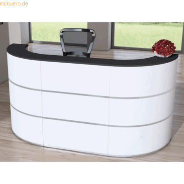 4044917433687 - Empfangstisch Anthrazit Weiß 2600 x 800 x 1100 mm 4044917433687 - Empfangstisch Anthrazit Weiß 2600 x 800 x 1100 mm