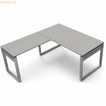 4044917436619 - Schreibtisch Form5 160 Bügel-Gestell 160x80x68-82cm   Anbau 1