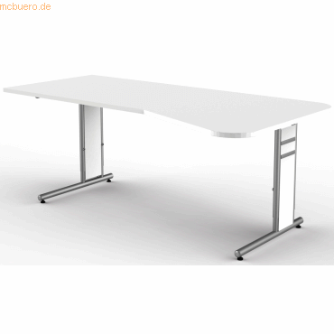 4044917432161 - Freiformtisch StageOne Form 4 BxT 195x80 100cm weiß 4044917432161 - Freiformtisch StageOne Form 4 BxT 195x80 100cm weiß
