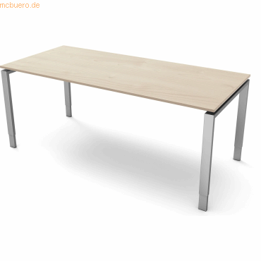 4044917436367 - Schreibtisch Form5 4-Bein-Gestell 180x80x68-82cm ahorn