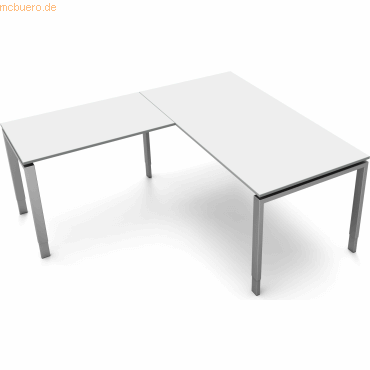 4044917436398 - Schreibtisch Form5 160 160x80x68-82cm   Anbau 100x60cm lichtg
