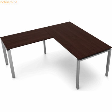 4044917436428 - Schreibtisch Form5 160 160x80x68-82cm   Anbau 100x60cm wenge