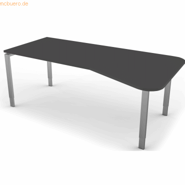 4044917432444 - Freiformtisch StageOne Form 5 BxT 195x80 100cm anthrazit 4044917432444 - Freiformtisch StageOne Form 5 BxT 195x80 100cm anthrazit